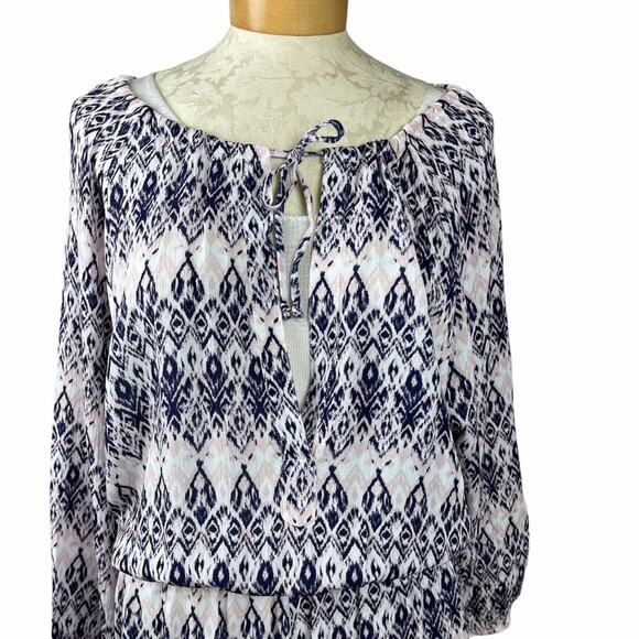 Eberjey Rumba Reed Short Romper Ikat Pink Blue S/M - Picture 3 of 11